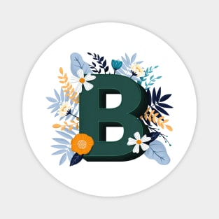 Floral letter b Magnet